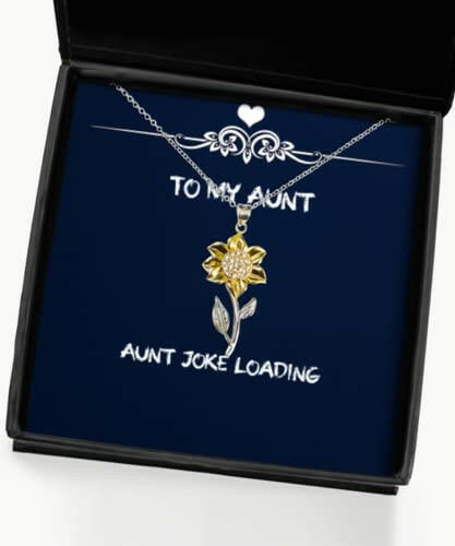 sarcasm aunt sunflower pendant necklace aunt joke loading present from