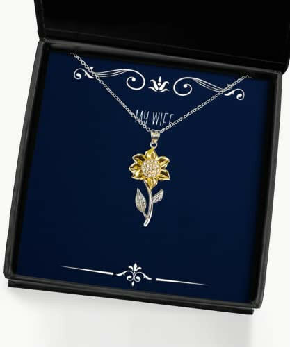cheap wife sunflower pendant necklace my wife is the most amazing person i have ever met fancy gifts for wife birthday gifts funny jewelry funny gifts jewelry gift funny gift