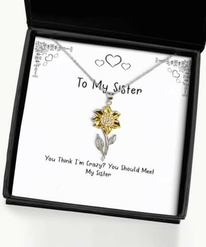 new sister gifts you think im crazy you should meet my sister love christmas sunflower pendant necklace gifts for sister