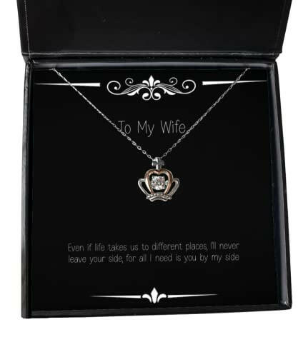inspire wife even if life takes us to different places ill never leave your side for all holiday crown pendant necklace for wife