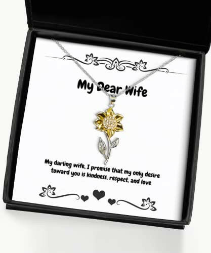 my darling wife i promise that my only desire toward you is sunflower pendant necklace wife present from husband fun jewelry for wife