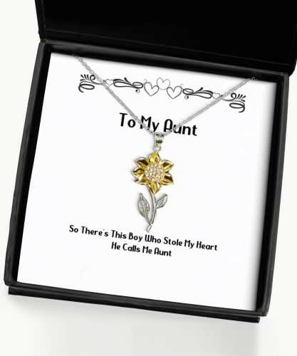 motivational aunt gifts so theres this boy who stole my heart he calls me aunt beautiful sunflower pendant necklace for from