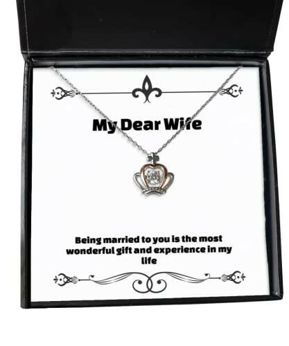 best wife being married to you is the most wonderful and experience in my life christmas crown pendant necklace for wife