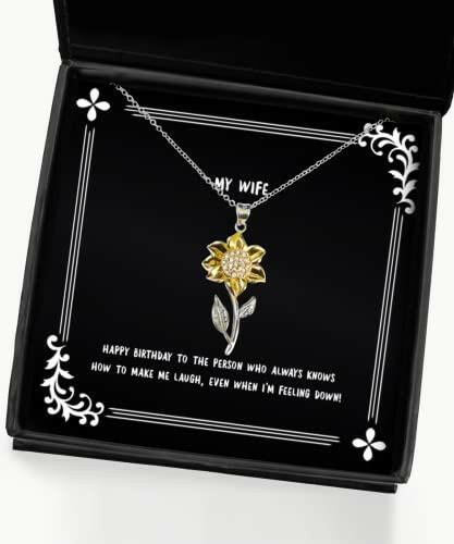 love wife gifts happy birthday to the person who always knows how to make epic holiday sunflower pendant necklace from wife present wifes present wifes gift husband
