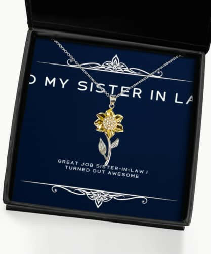 unique idea sister in law sunflower pendant necklace great job sister in law i gifts for sister present from sister for sister in law