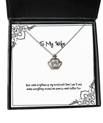 wife for wife your smile brightens up my world each time i see it and makes epic wife crown pendant necklace jewelry from husband