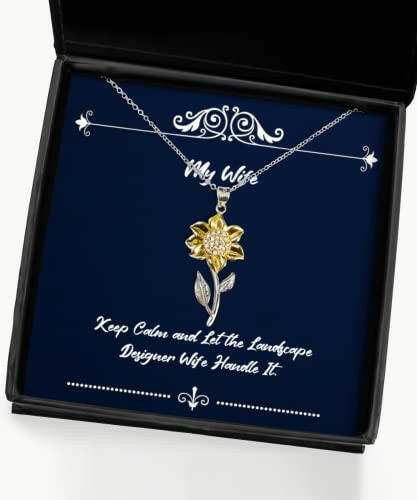 wife for wife keep calm and let the landscape designer wife handle it special wife sunflower pendant necklace jewelry from husband