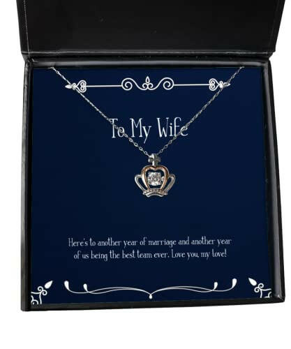 heres to another year of marriage and another year of us being crown pendant necklace wife jewelry sarcastic gifts for wife gift ideas for husband best gifts for husband unique gifts for