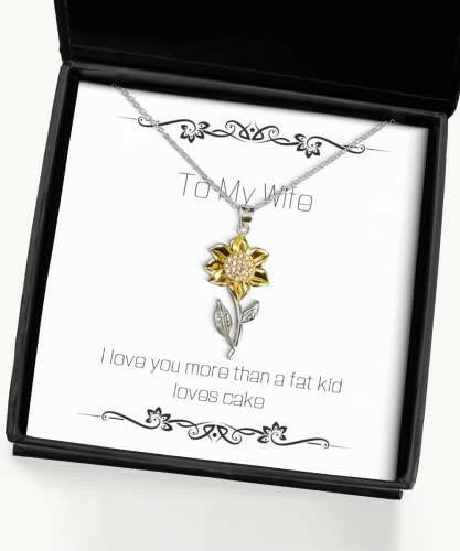 i love you more than a fat kid loves cake sunflower pendant necklace wife jewelry new for wife