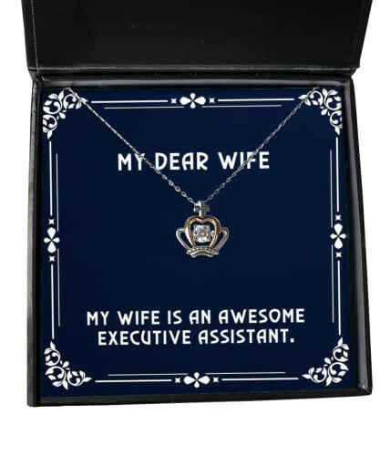 unique wife crown pendant necklace my wife is an awesome executive assistant for present from husband jewelry for wife