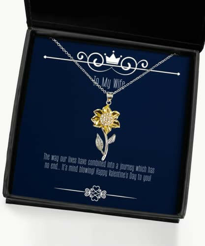 nice wife the way our lives have combined into a journey which has no end its mind holiday sunflower pendant necklace for wife