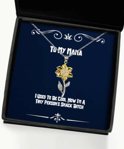 sarcastic mama gifts i used to be cool now im a tiny persons snack bitch beautiful sunflower pendant necklace for mom from son