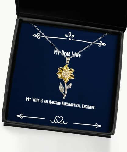 inappropriate wife my wife is an awesome aeronautical engineer holiday sunflower pendant necklace for wife