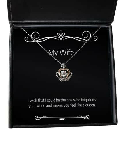 i wish that i could be the one who brightens your world and makes crown pendant necklace wife present from husband unique jewelry for wife