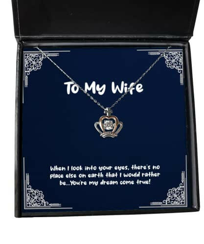 when i look into your eyes theres no place else on earth that i crown pendant necklace wife jewelry funny gifts for wife