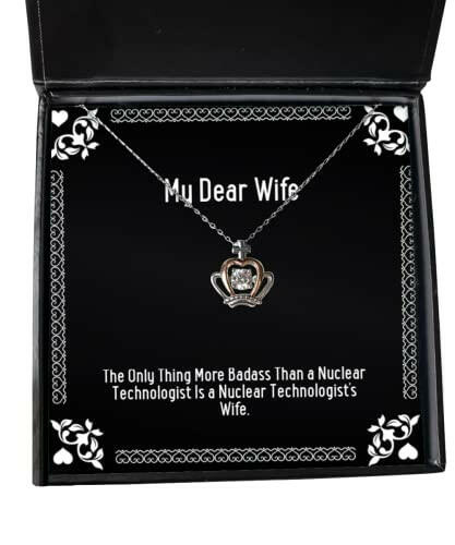 unique wife crown pendant necklace the only thing more badass than a nuclear technologist is a cute for wife christmas