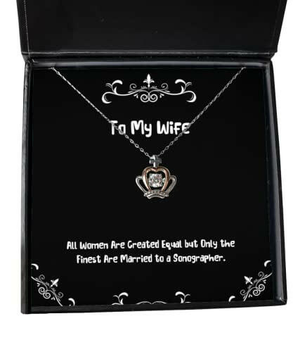 unique wife all women are created equal but only the finest are married to a sonographer wife crown pendant necklace from husband