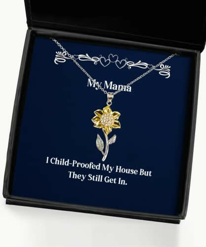 epic mama sunflower pendant necklace i child proofed my house but they still get in gifts for mom present from daughter for mama