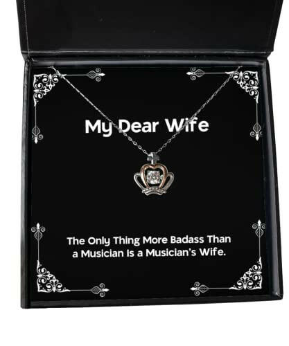 brilliant wife crown pendant necklace the only thing more badass than a musician for wife present from husband jewelry for wife