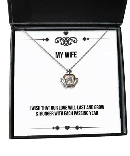 love wife crown pendant necklace i wish that our love will last and grow stronger with each passing year new for wife holiday