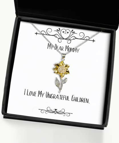 i love my ungrateful children sunflower pendant necklace mommy cheap gifts for mommy