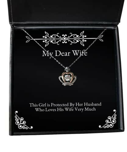 this girl is protected by her husband who loves his wife very much wife crown pendant necklace gag wife gifts jewelry for wife wedding engagement bridesmaid girlfriend fianc significant