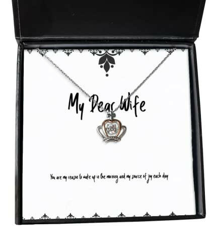 inspire wife you are my reason to wake up in the morning and my source of joy each day new holiday crown pendant necklace from wife