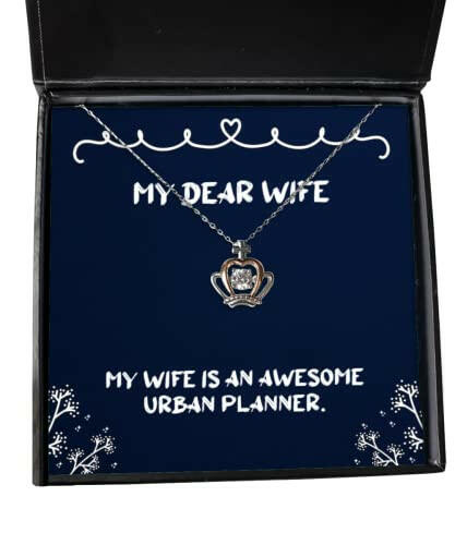 love wife crown pendant necklace my wife is an awesome urban planner present for cheap gifts from husband wedding gift gift for her gift for wife