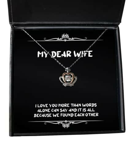 cute wife gifts i love you more than words alone can say and it is all funny holiday crown pendant necklace gifts for wife special wife gift ideas special wife birthday gift special wife