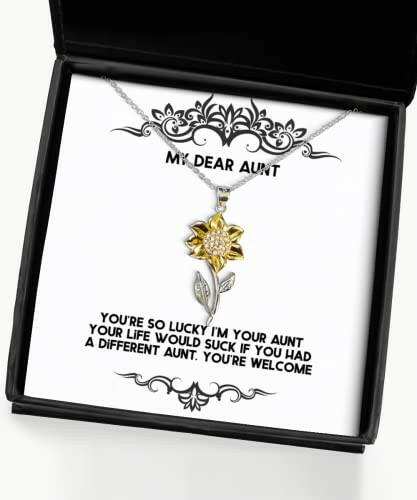 new aunt sunflower pendant necklace youre so lucky im your aunt your life would suck if you had a