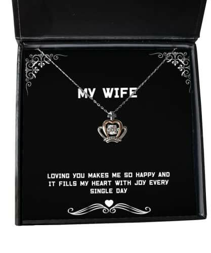 cheap wife gifts loving you makes me so happy and it fills my heart with joy every holiday crown pendant necklace for wife gift ideas for him gift ideas for her gift ideas for kids gift ideas
