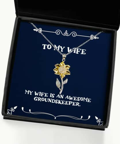 perfect wife gifts my wife is an awesome groundskeeper fun holiday sunflower pendant necklace from funny gift ideas funny gifts for wife