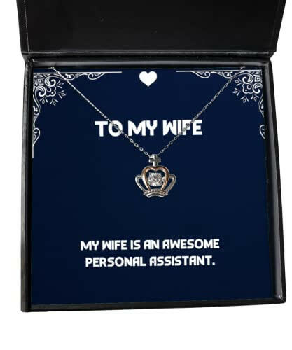 my wife is an awesome personal assistant wife crown pendant necklace new wife jewelry for