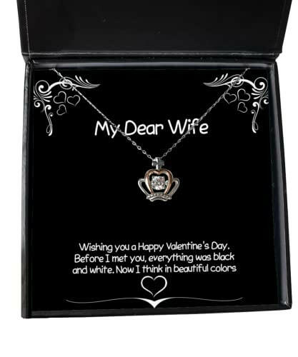 love wife wishing you a happy valentines day before i met you everything was fancy crown pendant necklace for wife from husband