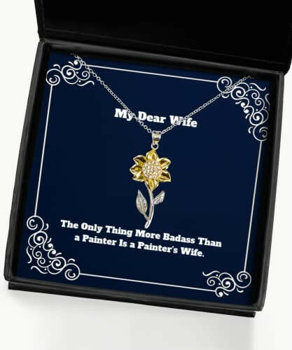 inspirational wife sunflower pendant necklace the only thing more badass than a painter is a cheap gifts for wife valentines day gifts
