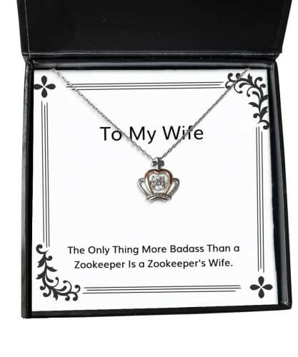 unique wife the only thing more badass than a zookeeper is a zookeepers wife inspire holiday crown pendant necklace for wife