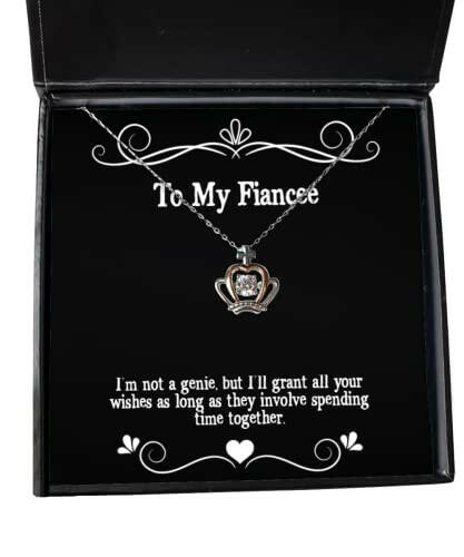 im not a genie but ill grant all your wishes as long as crown pendant necklace fiancee present from sarcasm jewelry for fiancee birthday present fiancee birthday gift ideas what to get