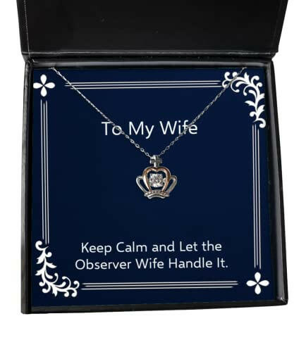 keep calm and let the observer wife handle it crown pendant necklace wife present from husband inappropriate jewelry for wife