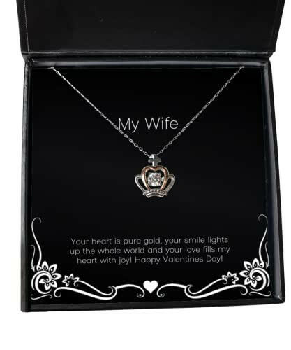 unique idea wife your heart is pure gold your smile lights up the whole world and your wife crown pendant necklace from husband