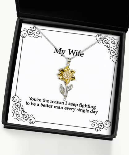 youre the reason i keep fighting to be a better man every single sunflower pendant necklace wife jewelry fun gifts for wife
