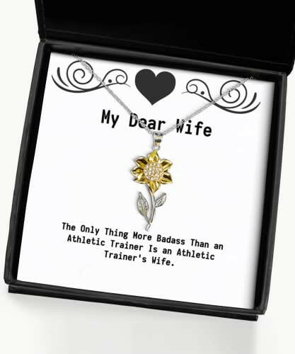 unique wife the only thing more badass than an athletic trainer is an joke sunflower pendant necklace for wife from husband