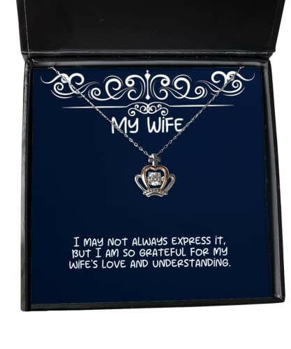 funny wife gifts i may not always express it but i am so grateful for motivational birthday crown pendant necklace from wife wife birthday gift ideas unique wife birthday gifts best wife