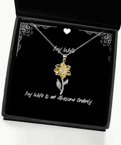 my wife is an awesome orderly sunflower pendant necklace wife present from husband sarcastic jewelry for gifts for her gifts for him gifts for kids gifts for teens gifts for men gifts for