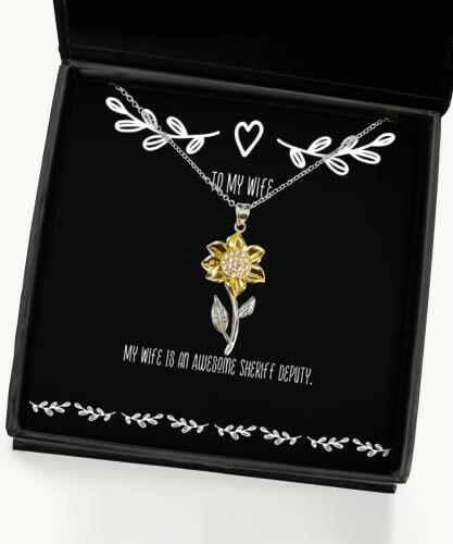 inspirational wife my wife is an awesome sheriff deputy holiday sunflower pendant necklace for wife