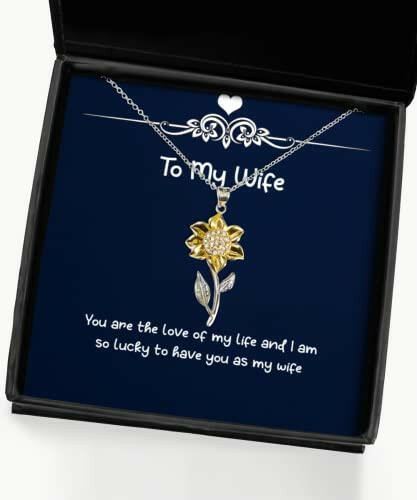 unique wife sunflower pendant necklace you are the love of my life and i am so lucky to have you brilliant for wife christmas