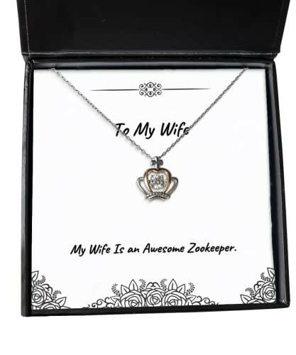 perfect wife crown pendant necklace my wife is an awesome zookeeper present for fancy from husband
