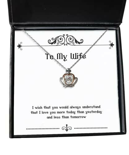 i wish that you would always understand that i love you more crown pendant necklace wife present from husband brilliant jewelry for wife