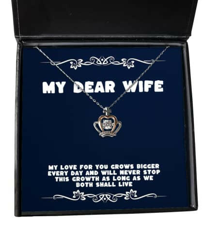 my love for you grows bigger every day and will never stop this growth as long as crown pendant necklace wife jewelry cheap for wife