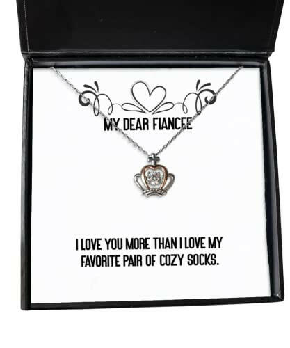 fun fiancee gifts i love you more than i love my favorite pair of cozy socks unique idea holiday crown pendant necklace from gifts from nature gifts from the heart gifts from loved ones gifts