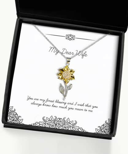 perfect wife gifts you are my finest blessing and i wish that you unique sunflower pendant necklace for wife from husband holiday present christmas birthday
